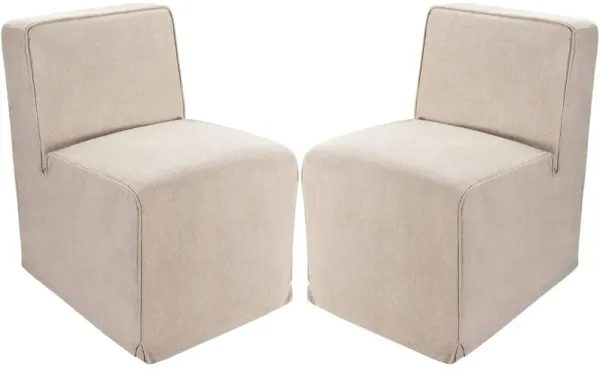S/2 Orielle Linen Dining Chairs, Hemp