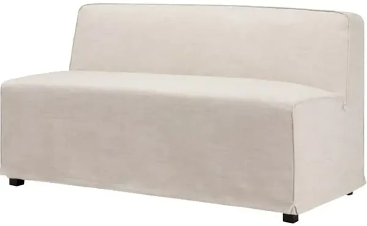 Orielle Linen Dining Bench - Hemp - Beige