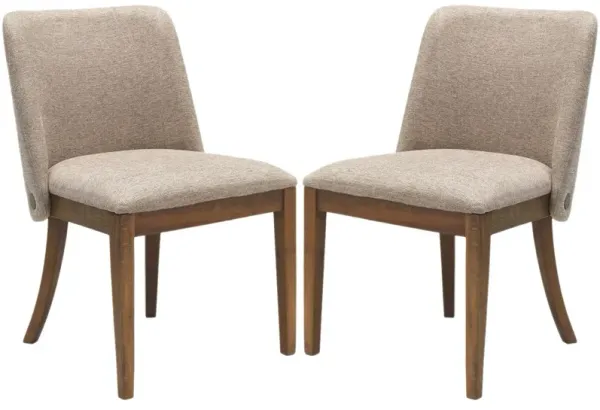 S/2 Lucan Upholstered Dining Side Chairs, Wheat/Brown