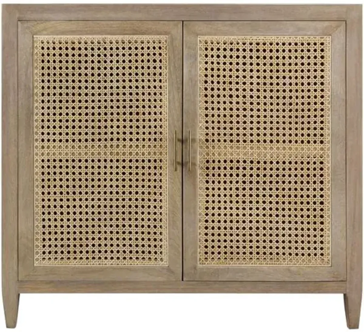 Yule 2-Door Rattan Cabinet - Natural - Brown