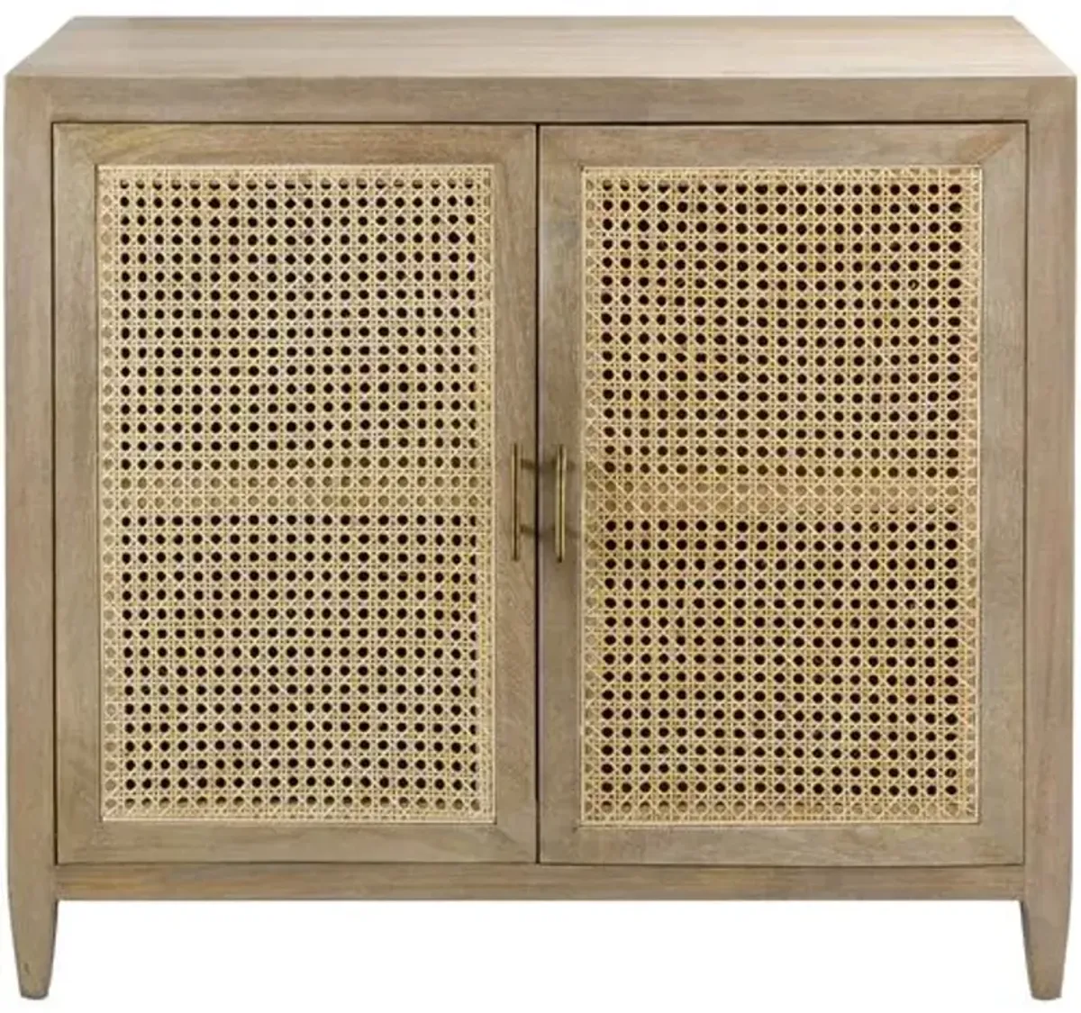 Yule 2-Door Rattan Cabinet - Natural - Brown