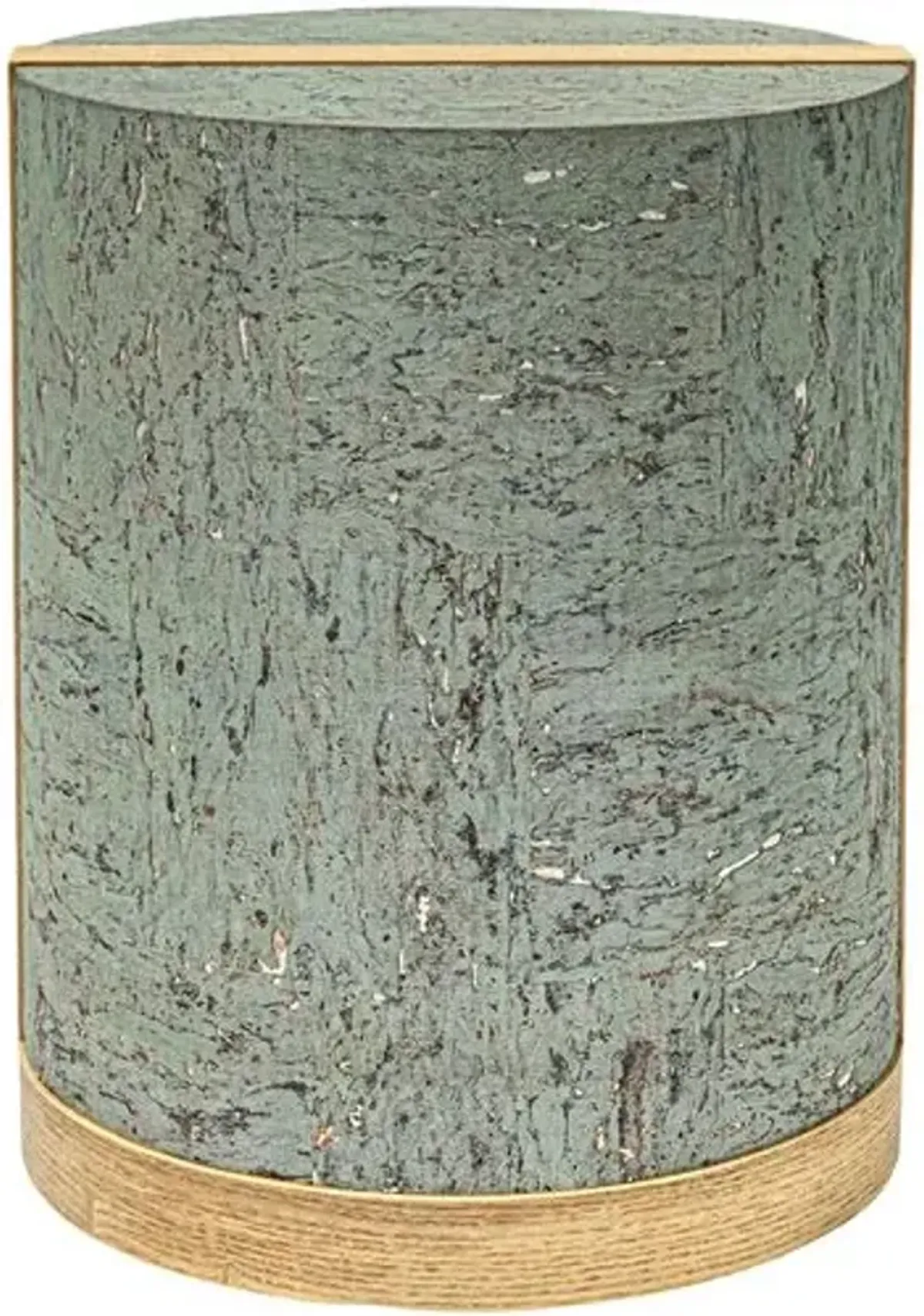 Selwyn 16" Cork Veneer Round End Table - Green