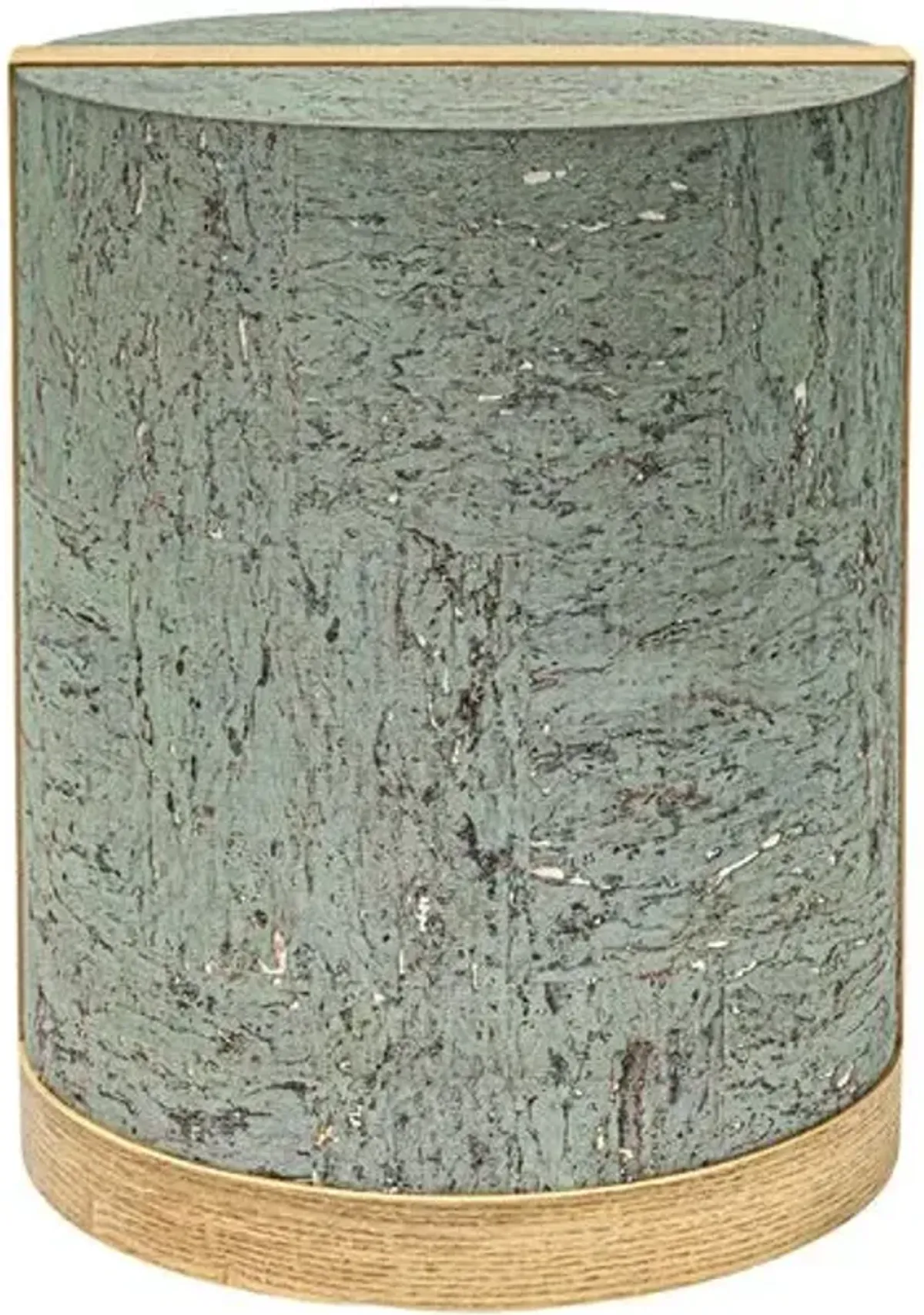 Selwyn 16" Cork Veneer Round End Table - Green
