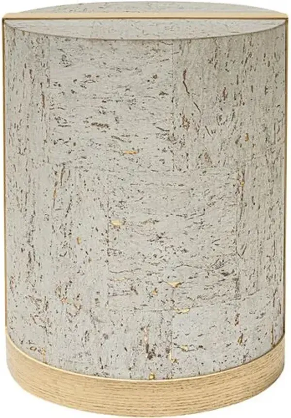 Selwyn 16" Cork Veneer Round End Table - Gray