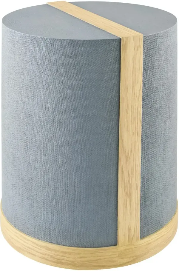 Selwyn 16" Lacquered Linen/Oak Round End Table