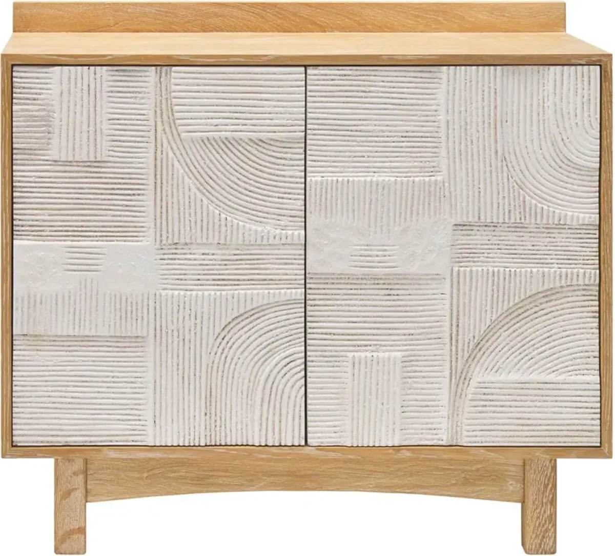Yesela Oak Cabinet, Natural/White
