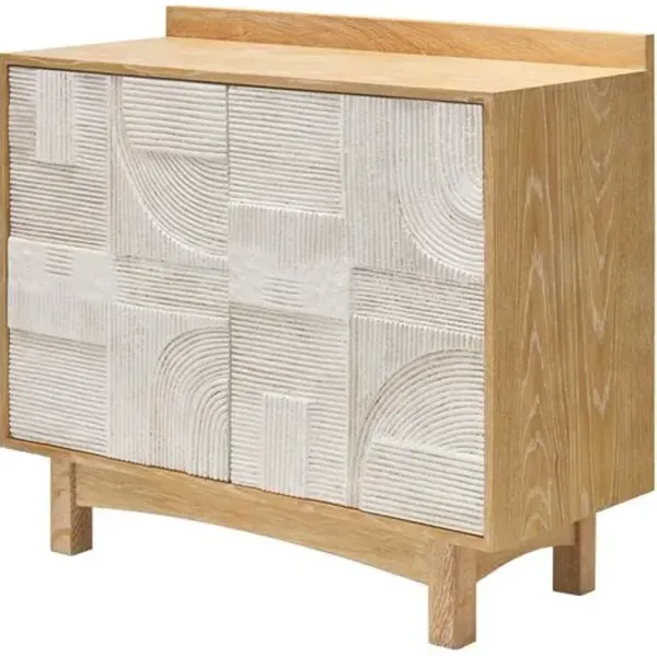 Yesela Oak Cabinet - Natural/White