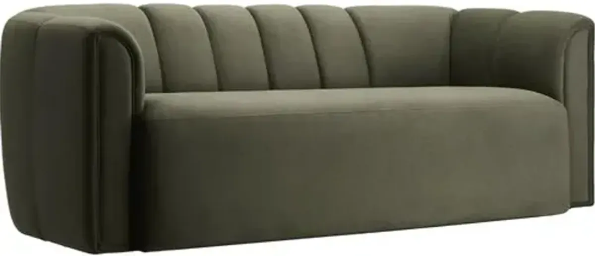 Yoselin 86" Velvet Sofa - Olive