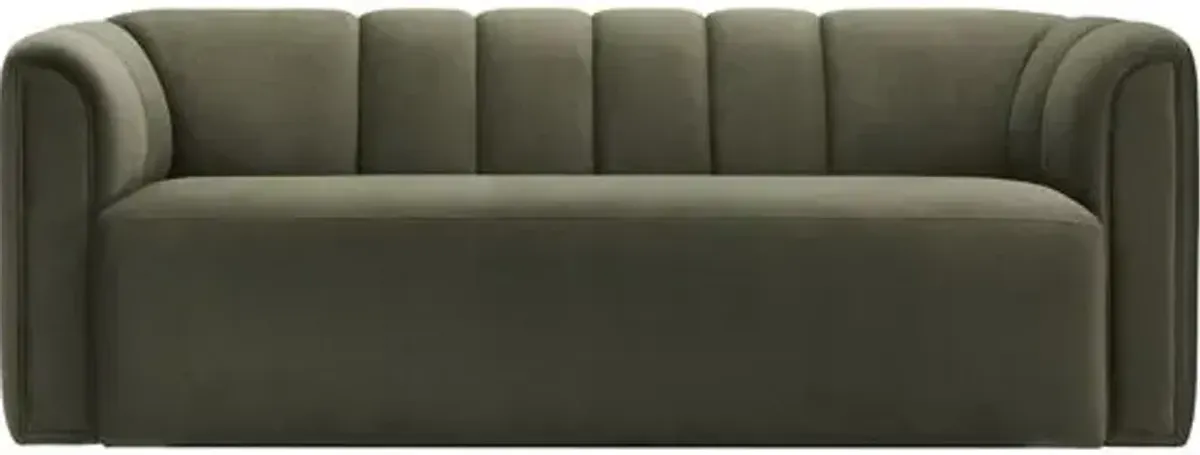 Yoselin 86" Velvet Sofa - Olive
