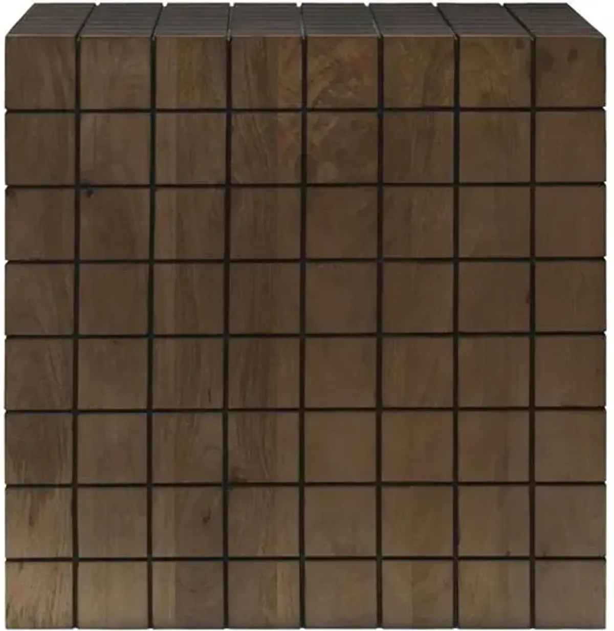 Kirrily 20" Cube Wooden End Table - Brown