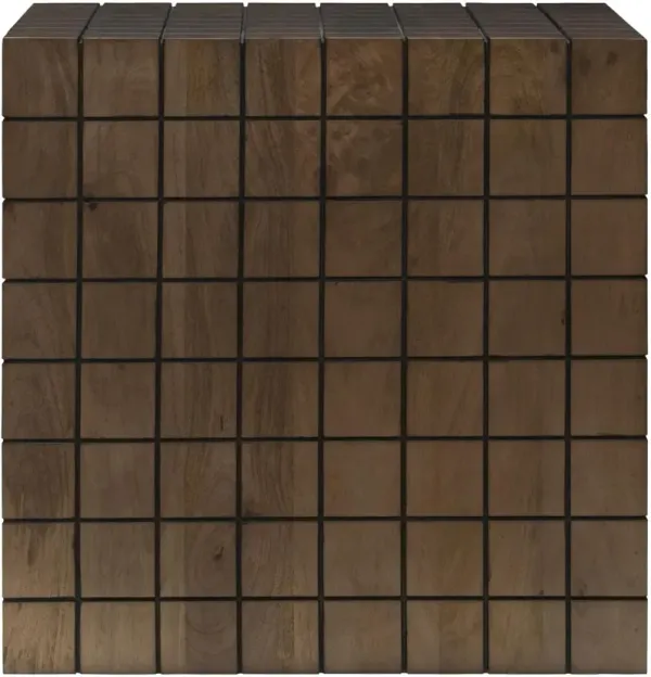 Kirrily 20" Cube Wooden End Table