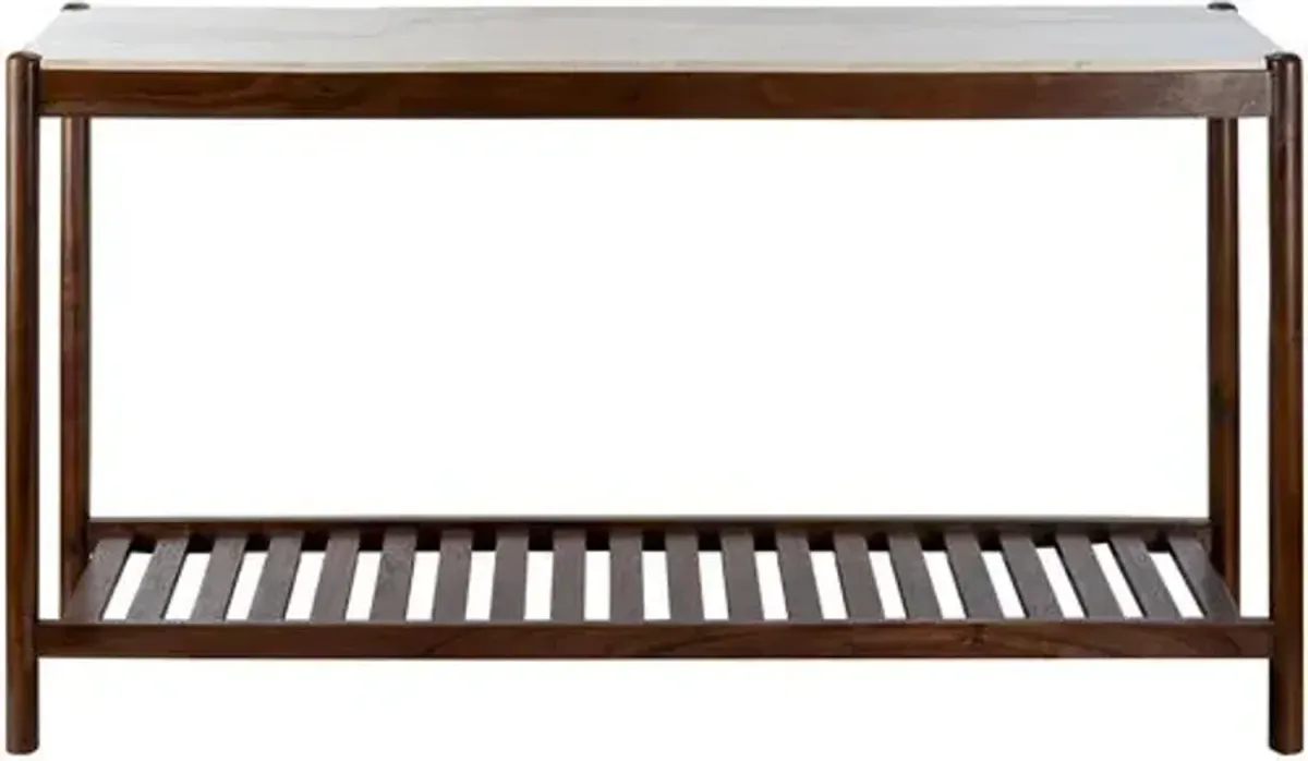 Yiliana Marble Top Console Table - Brown