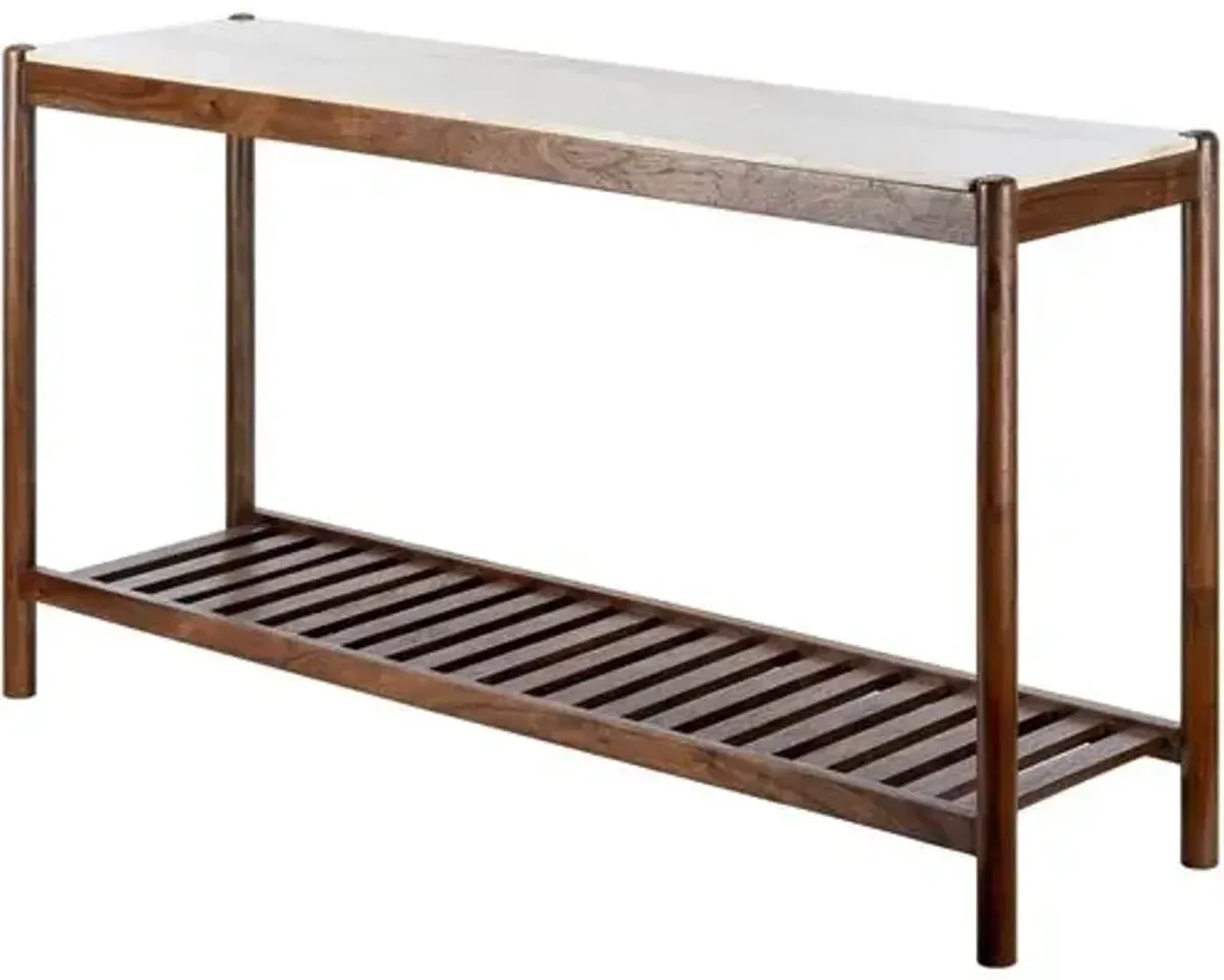 Yiliana Marble Top Console Table - Brown