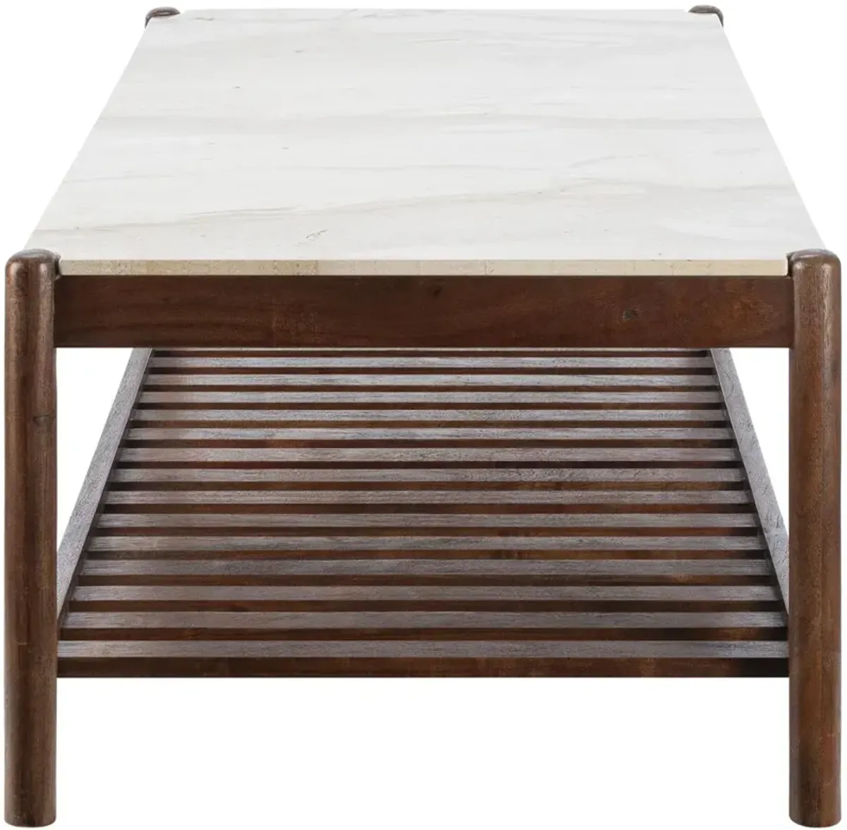 Yiliana Marble Top Coffee Table, Brown