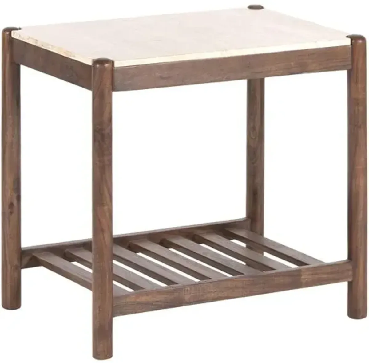 Yiliana Marble Top End Table - Brown