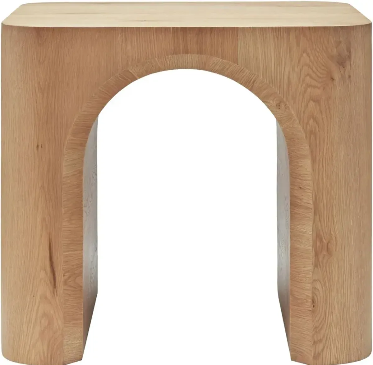 Oleandra Arch Base Oak End Table, Brown