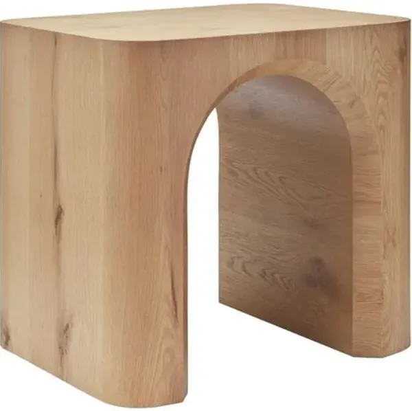 Oleandra Arch Base Oak End Table - Brown