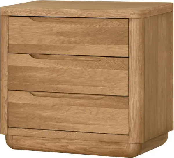 Ruvan 3-Drawer Nightstand, Brown