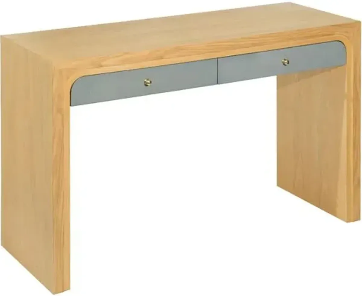 Odessa Two-Tone Oak Console Table/Desk - Brown