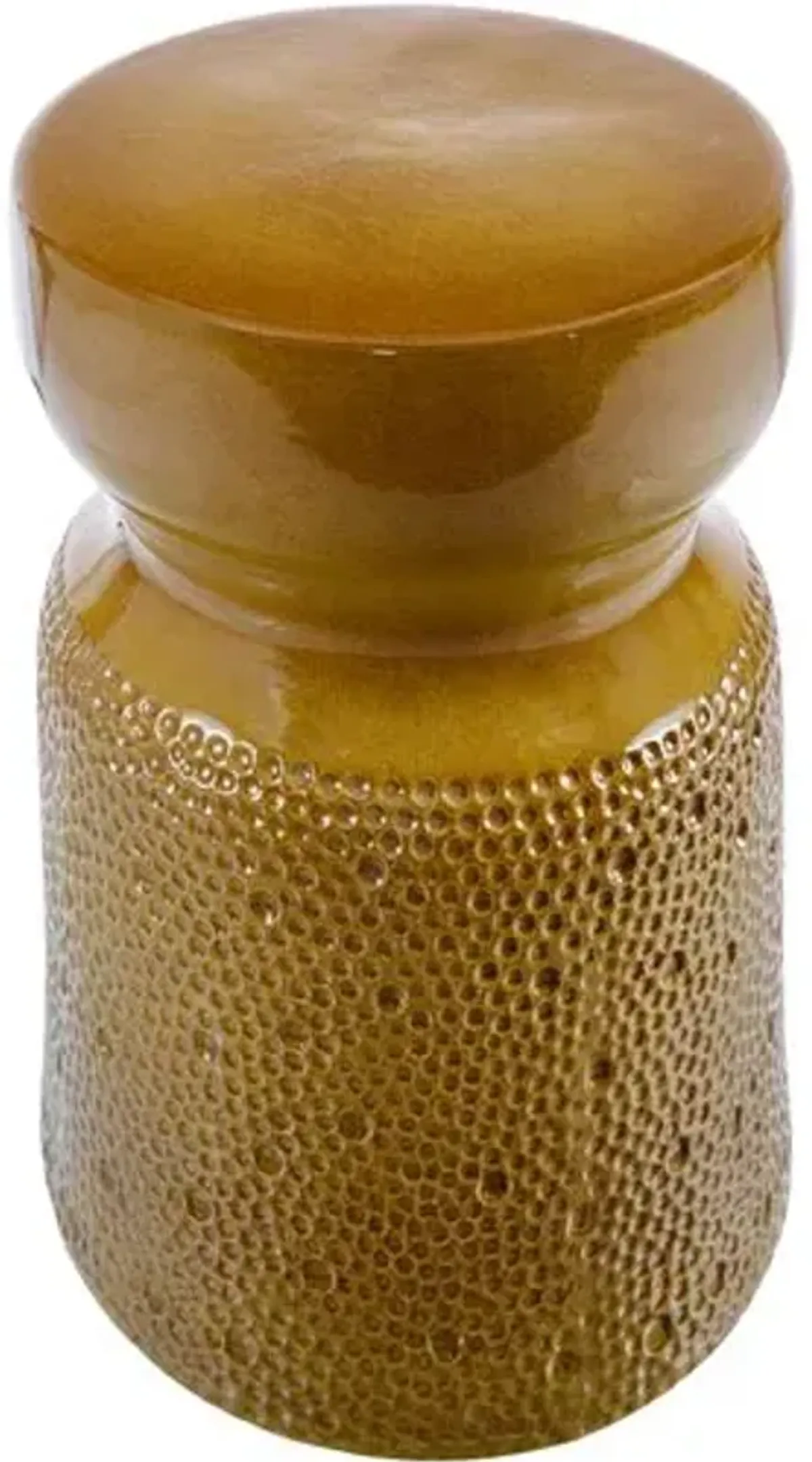 Kiora 17" Ceramic Garden Stool. Mustard