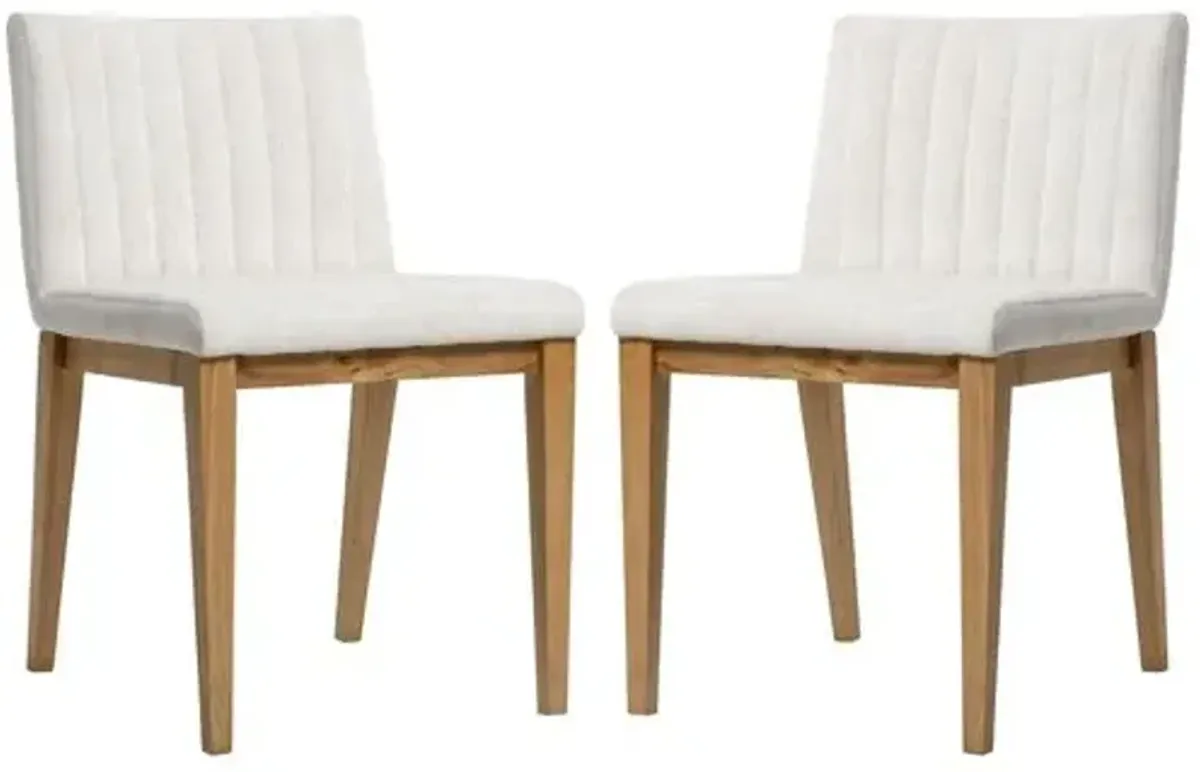 Set of 2 Nylae Upholstered Dining Chairs - White