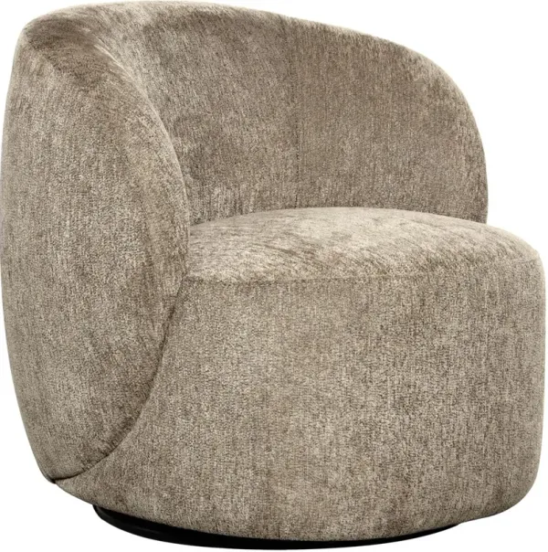 Yarina Velvet Swivel Chair, Hemp