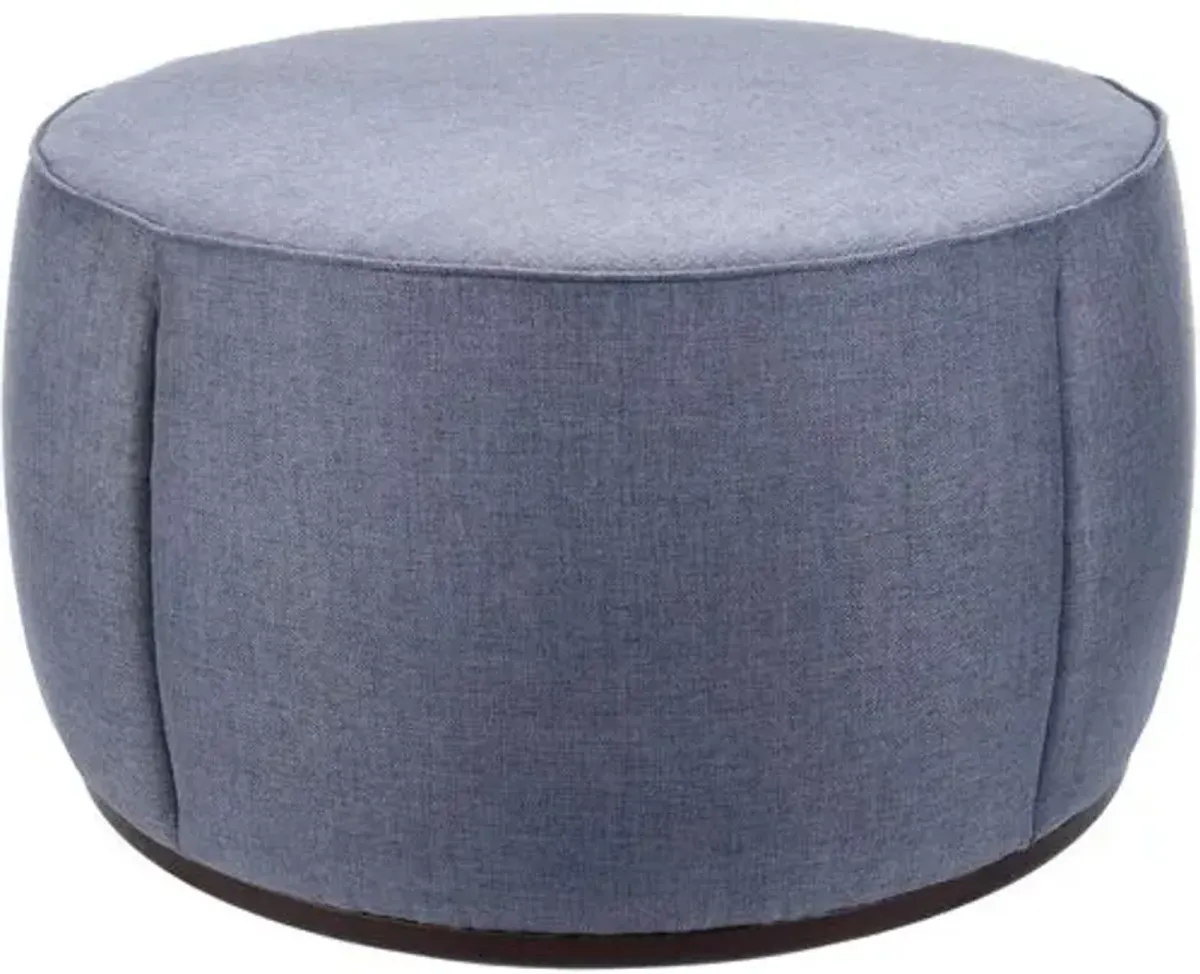 Yarin 36" Round Upholstered Ottoman - Gray