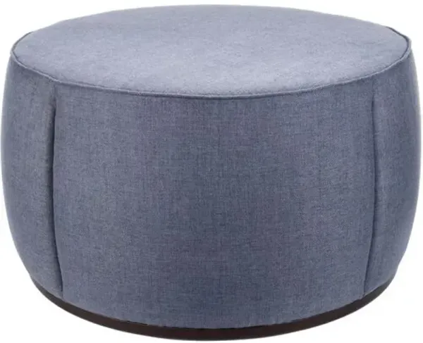 Yarin 36" Round Upholstered Ottoman - Gray