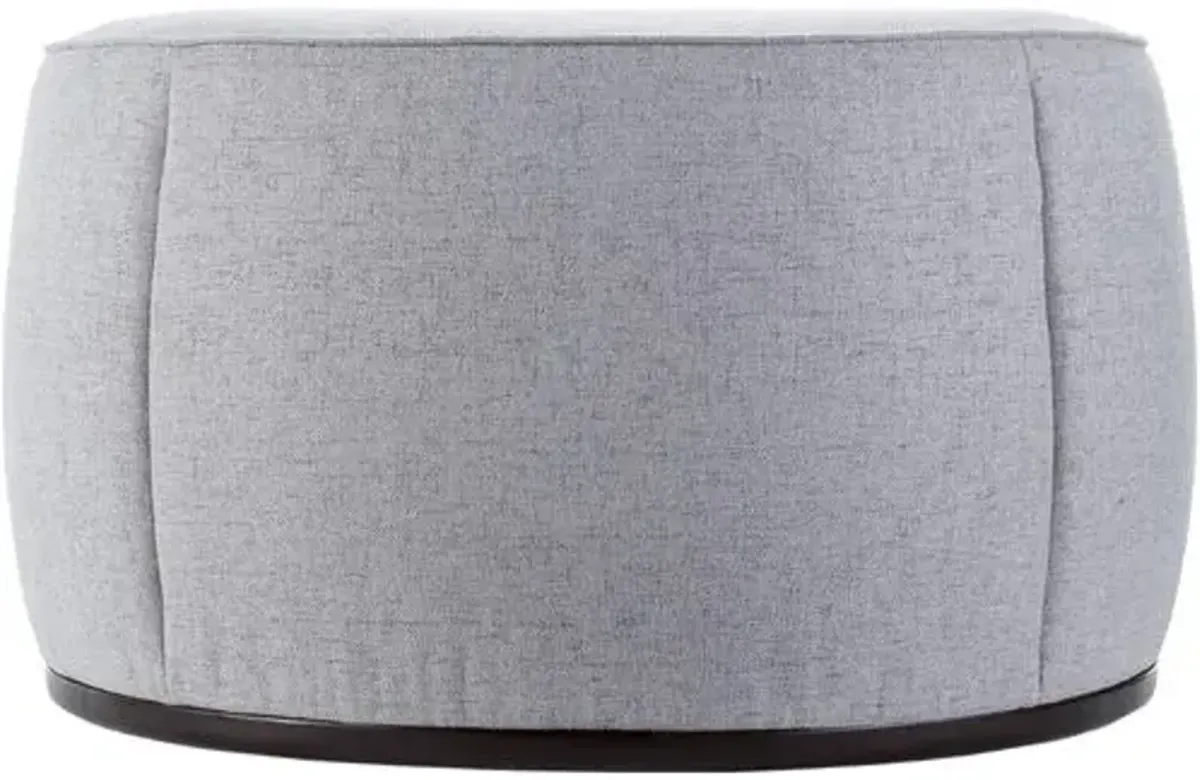 Yarin 36" Round Upholstered Ottoman - Gray