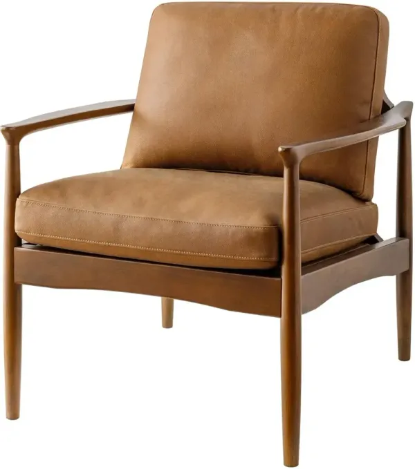 Yanna Accent Chair, Brown Leather