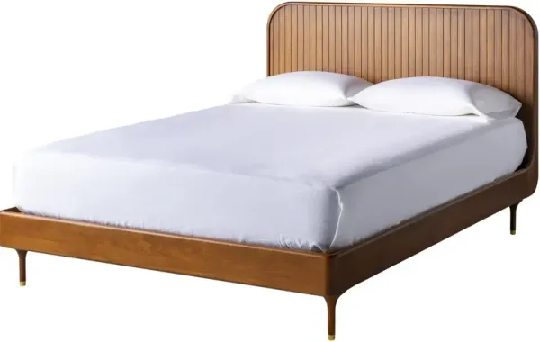 Yandel Queen Wood Bed, Brown
