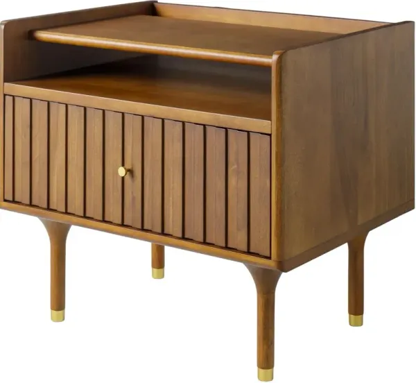 Yandel 1-Drawer Nightstand, Brown