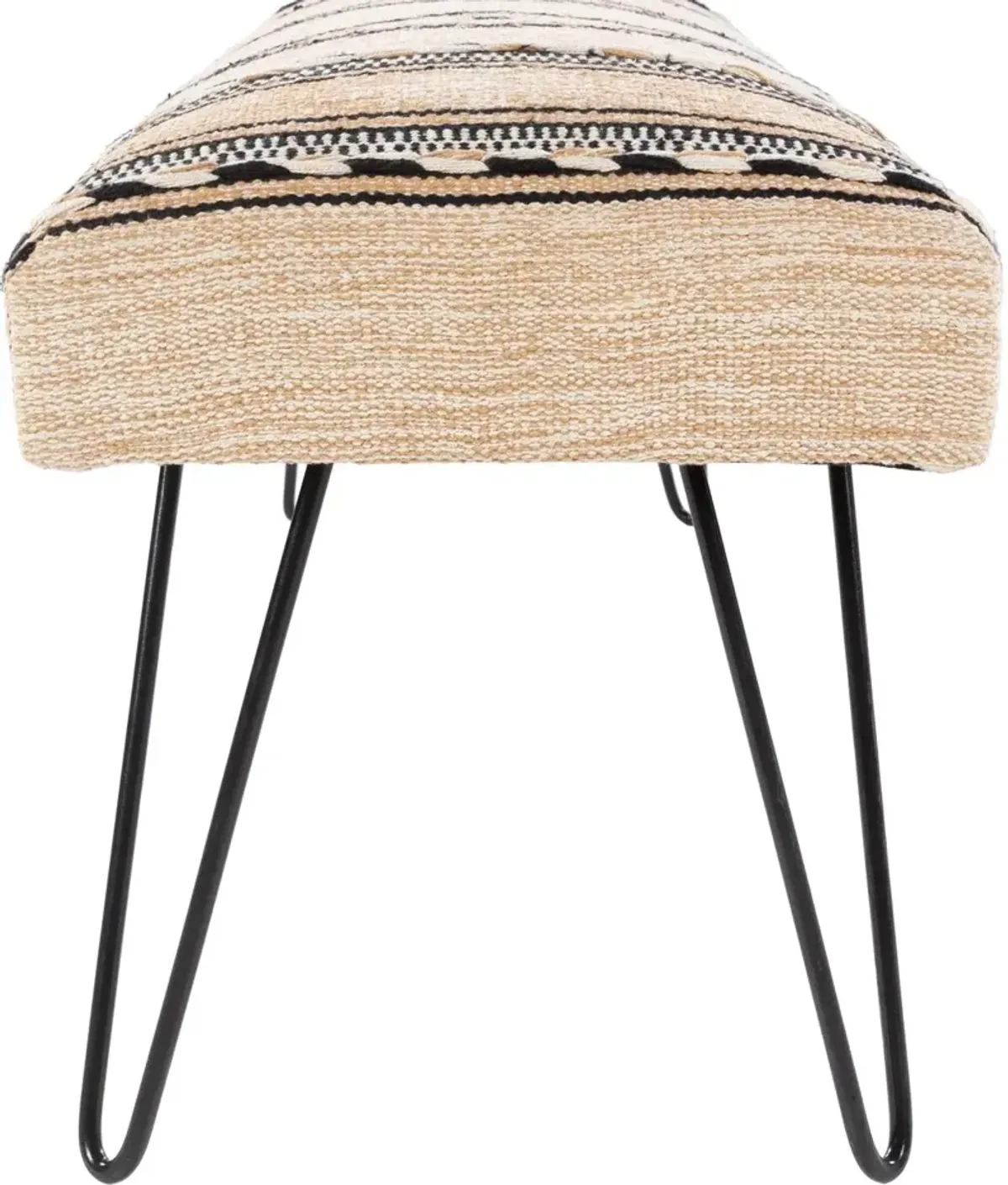 Zynnia Hand-Woven Patterned Cotton Accent Bench