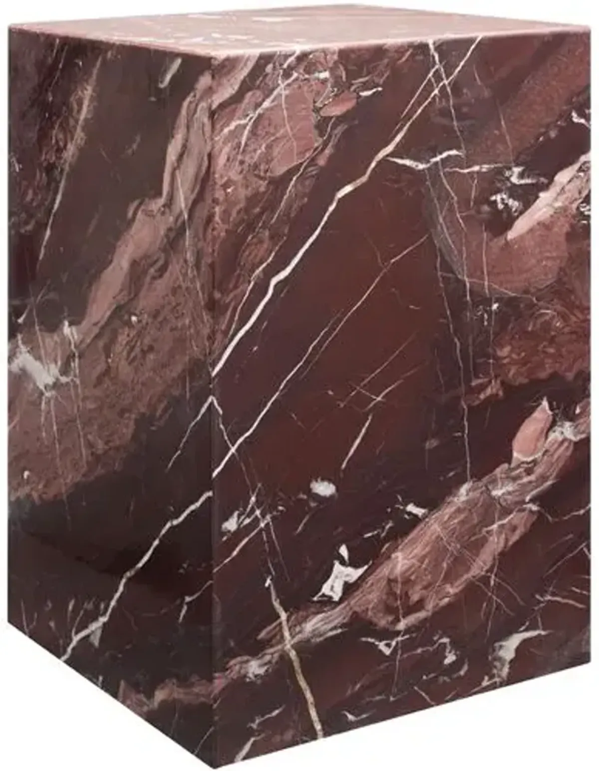 Novan 20" Marble End Table - Red