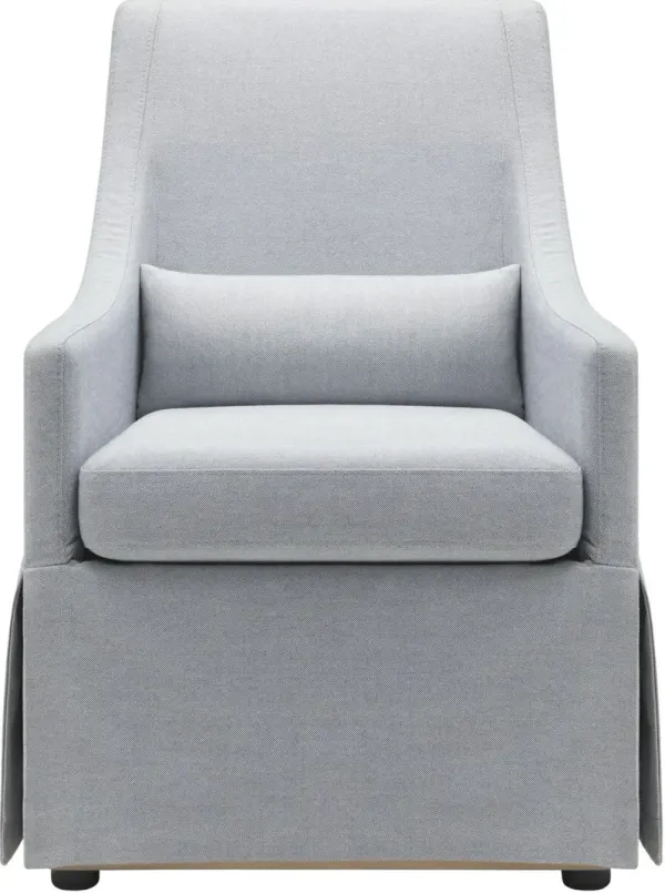 Katriel Linen Dining Arm Chair, Light Blue