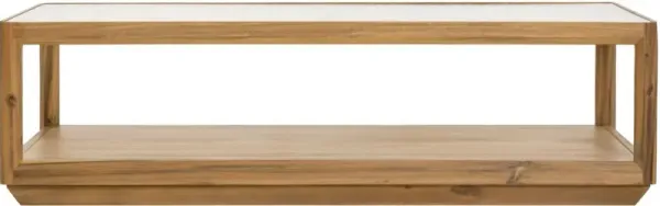 Xylara Rectangle Acacia/Glass Coffee Table, Natural