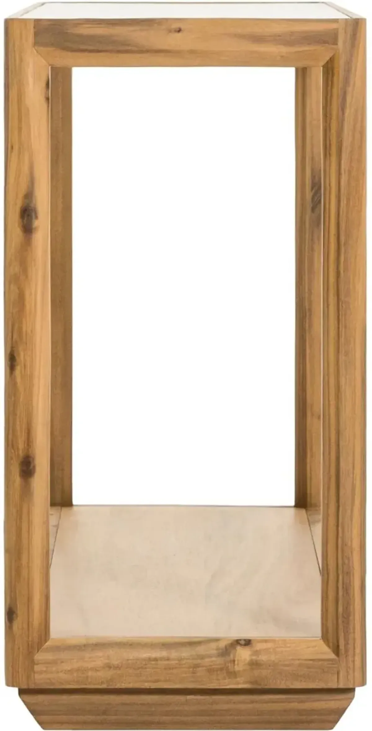 Xylara 55" Acacia/Glass Console Table, Natural