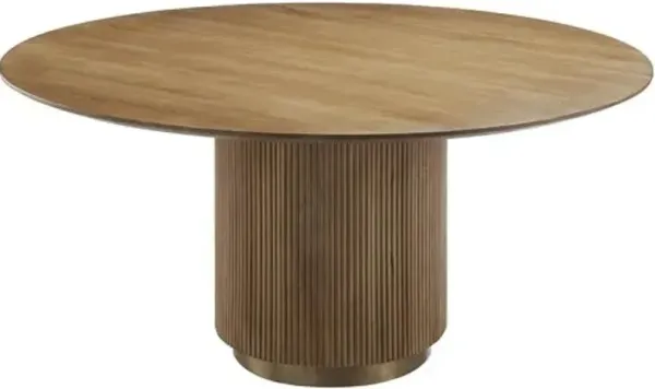 Ferrus Fluted 60" Round Wooden Dining Table
