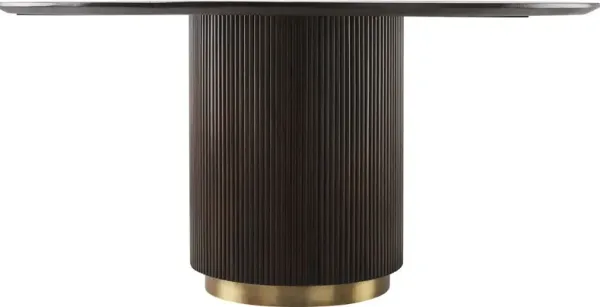 Ferrus Fluted 60" Round Wooden Dining Table