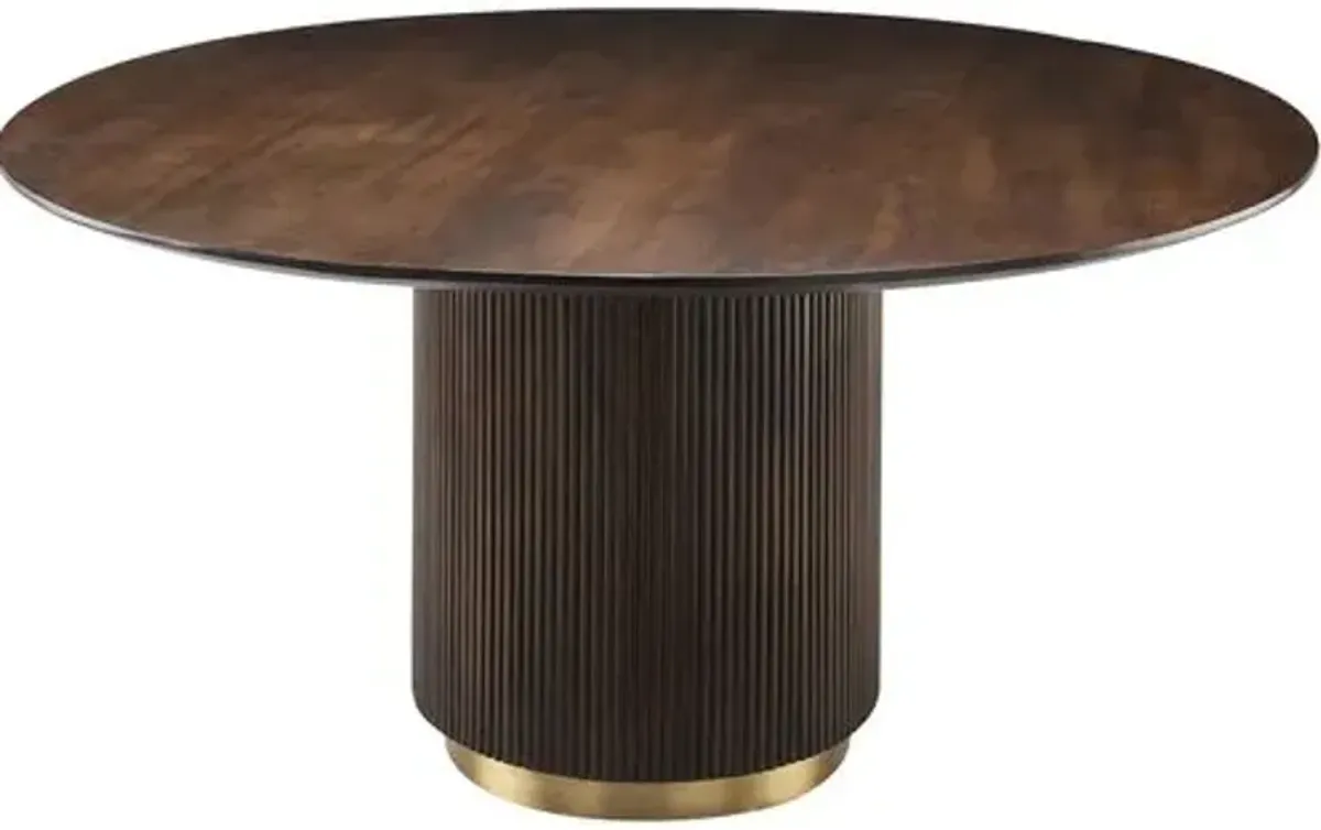 Ferrus Fluted 60" Round Wooden Dining Table