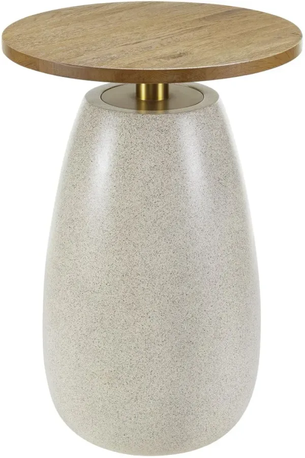 Roswen 18" Oak Speckled Resin End Table, Brown