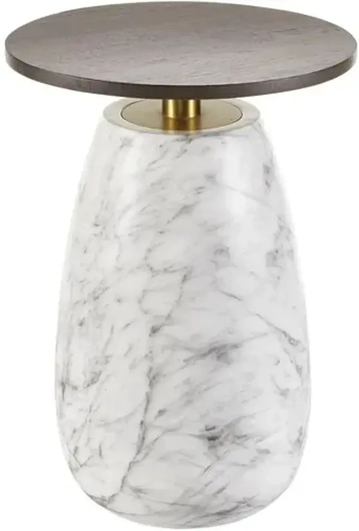 Roswen 18" Oak Veined Resin End Table - Brown