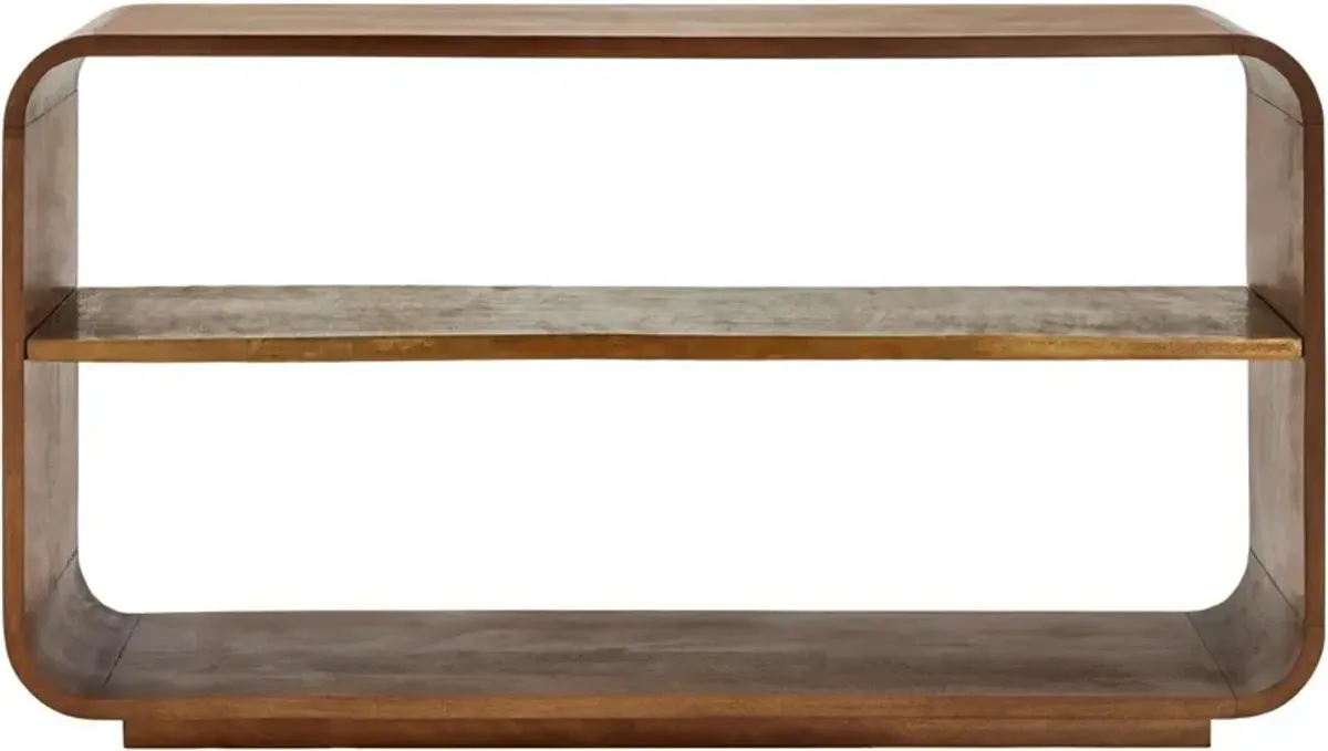 Daryn Backless Wooden Console Table, Brown