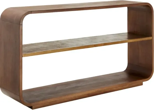 Daryn Backless Wooden Console Table, Brown