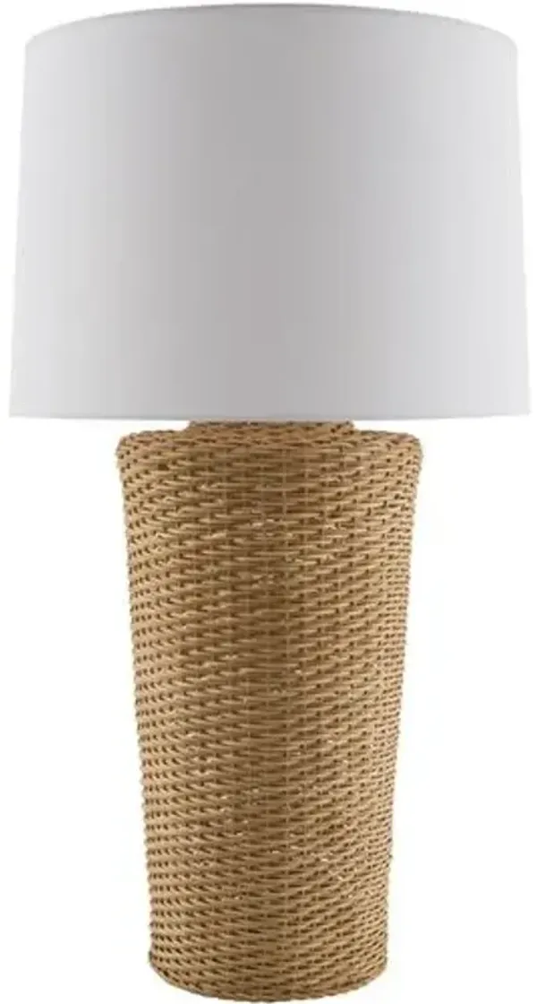 Rhonwen Rattan Table Lamp - White