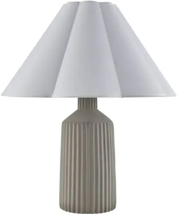 Nimue Scalloped Table Lamp - Gray