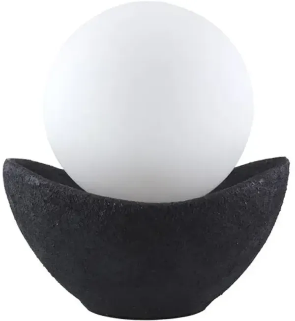 Rainer Cement Orb Table Lamp - Black