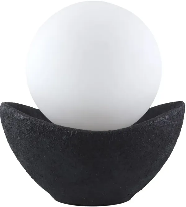 Rainer Cement Orb Table Lamp - Black