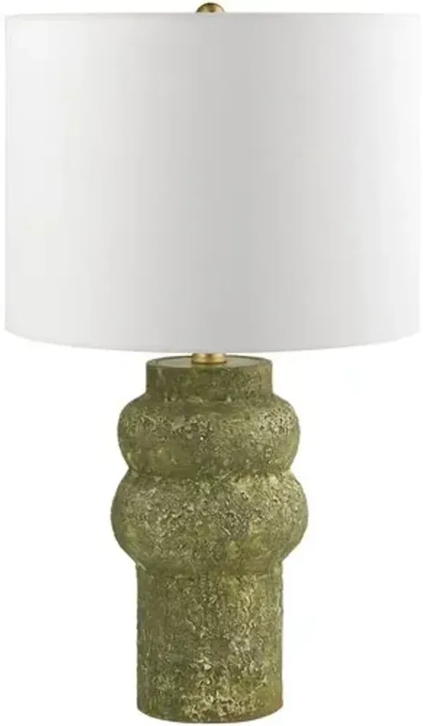 Wrenn Ceramic Cyllindrical Base Table Lamp - Green