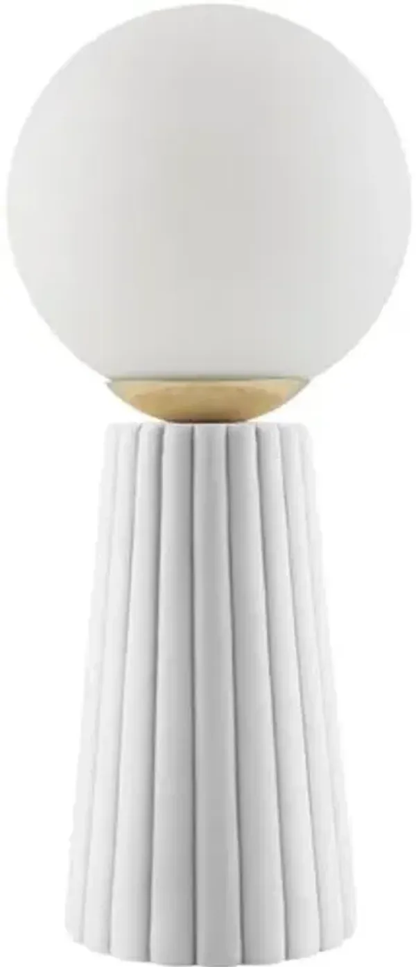 Quirin Sphere Ceramic Table Lamp - White